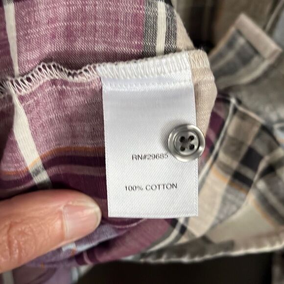 Pendleton Purple Plaid Button Down Shirt Blouse Size Small - Picture 4 of 4